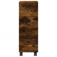 Thumbnail for Badschrank Schmal mit Rollen Räuchereiche Holzwerkstoff
