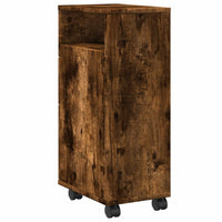 Thumbnail for Badschrank Schmal mit Rollen Räuchereiche Holzwerkstoff