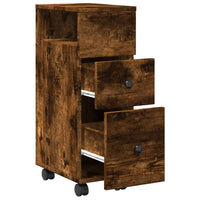 Thumbnail for Badschrank Schmal mit Rollen Räuchereiche Holzwerkstoff