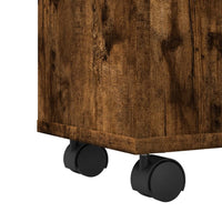 Thumbnail for Badschrank Schmal mit Rollen Räuchereiche Holzwerkstoff