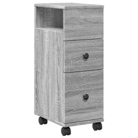 Thumbnail for Badschrank Schmal mit Rollen Grau Sonoma Holzwerkstoff