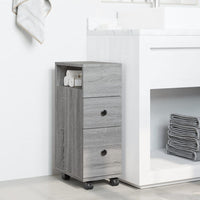 Thumbnail for Badschrank Schmal mit Rollen Grau Sonoma Holzwerkstoff