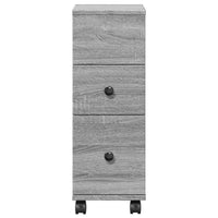 Thumbnail for Badschrank Schmal mit Rollen Grau Sonoma Holzwerkstoff