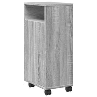 Thumbnail for Badschrank Schmal mit Rollen Grau Sonoma Holzwerkstoff