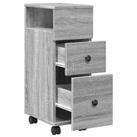 Thumbnail for Badschrank Schmal mit Rollen Grau Sonoma Holzwerkstoff