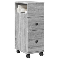 Thumbnail for Badschrank Schmal mit Rollen Grau Sonoma Holzwerkstoff