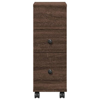 Thumbnail for Badschrank Schmal mit Rollen Eichen-Optik Holzwerkstoff