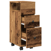 Thumbnail for Badschrank Schmal mit Rollen Altholz-Optik Holzwerkstoff