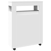 Thumbnail for Badschrank Schmal mit Rollen Weiß Holzwerkstoff