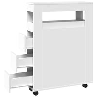 Thumbnail for Badschrank Schmal mit Rollen Weiß Holzwerkstoff