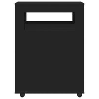 Thumbnail for Badschrank Schmal mit Rollen Schwarz Holzwerkstoff