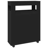 Thumbnail for Badschrank Schmal mit Rollen Schwarz Holzwerkstoff