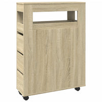 Thumbnail for Schmaler Badschrank mit Rädern Sonoma-Eiche Holzwerkstoff