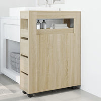 Thumbnail for Schmaler Badschrank mit Rädern Sonoma-Eiche Holzwerkstoff