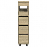 Thumbnail for Schmaler Badschrank mit Rädern Sonoma-Eiche Holzwerkstoff