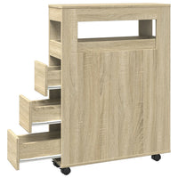 Thumbnail for Schmaler Badschrank mit Rädern Sonoma-Eiche Holzwerkstoff
