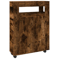 Thumbnail for Badschrank Schmal mit Rollen Räuchereiche Holzwerkstoff