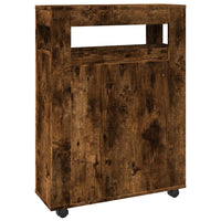 Thumbnail for Badschrank Schmal mit Rollen Räuchereiche Holzwerkstoff