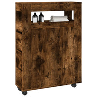 Thumbnail for Badschrank Schmal mit Rollen Räuchereiche Holzwerkstoff