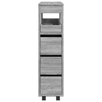 Thumbnail for Badschrank Schmal mit Rollen Grau Sonoma Holzwerkstoff