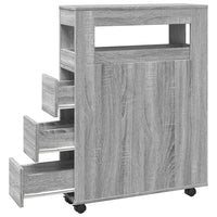 Thumbnail for Badschrank Schmal mit Rollen Grau Sonoma Holzwerkstoff