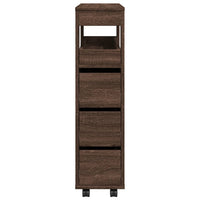 Thumbnail for Badschrank Schmal mit Rollen Eichen-Optik Holzwerkstoff