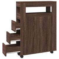 Thumbnail for Badschrank Schmal mit Rollen Eichen-Optik Holzwerkstoff