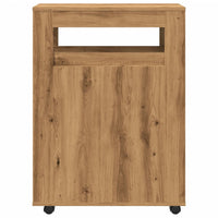 Thumbnail for Badschrank Schmal mit Rollen Artisan-Eiche Holzwerkstoff