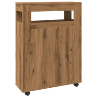 Thumbnail for Badschrank Schmal mit Rollen Artisan-Eiche Holzwerkstoff