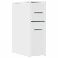 Thumbnail for Badschrank Schmal mit Rollen Weiß Holzwerkstoff