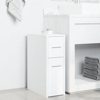 Thumbnail for Badschrank Schmal mit Rollen Weiß Holzwerkstoff