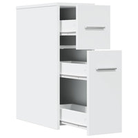 Thumbnail for Badschrank Schmal mit Rollen Weiß Holzwerkstoff