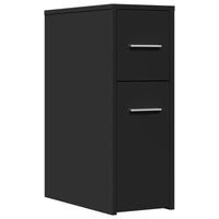 Thumbnail for Badschrank Schmal mit Rollen Schwarz Holzwerkstoff
