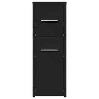 Thumbnail for Badschrank Schmal mit Rollen Schwarz Holzwerkstoff