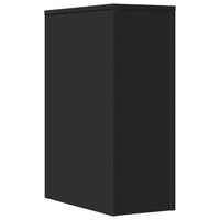 Thumbnail for Badschrank Schmal mit Rollen Schwarz Holzwerkstoff