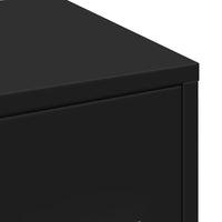 Thumbnail for Badschrank Schmal mit Rollen Schwarz Holzwerkstoff