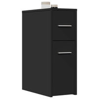 Thumbnail for Badschrank Schmal mit Rollen Schwarz Holzwerkstoff