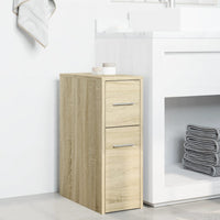 Thumbnail for Badschrank Schmal mit Rollen Sonoma-Eiche Holzwerkstoff