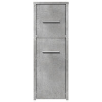 Thumbnail for Badschrank Schmal mit Rollen Betongrau Holzwerkstoff