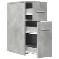 Thumbnail for Badschrank Schmal mit Rollen Betongrau Holzwerkstoff