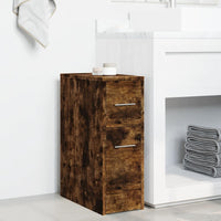 Thumbnail for Badschrank Schmal mit Rollen Räuchereiche Holzwerkstoff