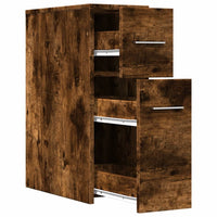 Thumbnail for Badschrank Schmal mit Rollen Räuchereiche Holzwerkstoff
