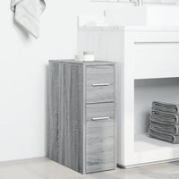 Thumbnail for Badschrank Schmal mit Rollen Grau Sonoma Holzwerkstoff