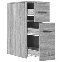 Thumbnail for Badschrank Schmal mit Rollen Grau Sonoma Holzwerkstoff