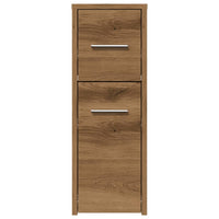 Thumbnail for Badschrank Schmal mit Rollen Artisan-Eiche Holzwerkstoff