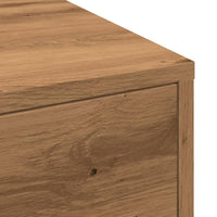 Thumbnail for Badschrank Schmal mit Rollen Artisan-Eiche Holzwerkstoff