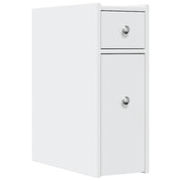 Thumbnail for Badschrank Schmal mit Rollen Weiß Holzwerkstoff