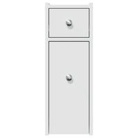 Thumbnail for Badschrank Schmal mit Rollen Weiß Holzwerkstoff