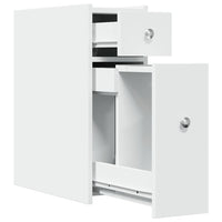 Thumbnail for Badschrank Schmal mit Rollen Weiß Holzwerkstoff