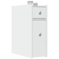 Thumbnail for Badschrank Schmal mit Rollen Weiß Holzwerkstoff